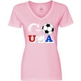 thumbnail image 3 of Inktastic Go, USA- Soccer, Football Women's V-Neck T-Shirt, 3 of 5