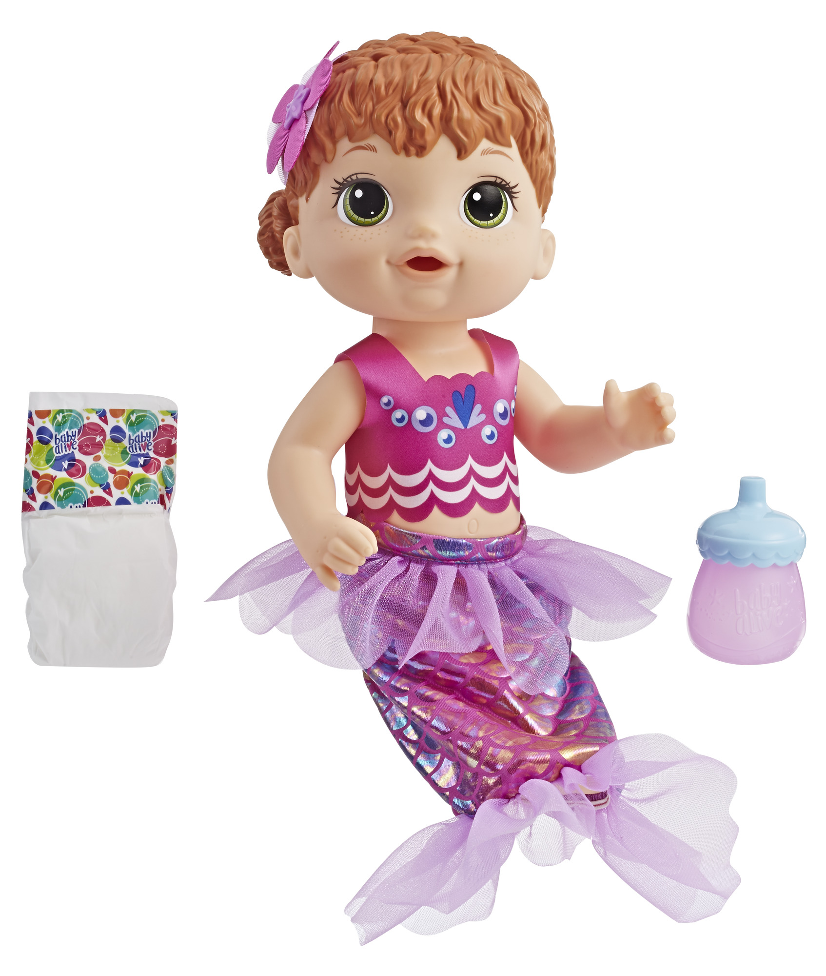 Baby Alive Shimmer Splash Mermaid Baby Doll Red Hair Girls Daughter Toy Gift 630509751839 Ebay