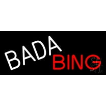 Bada Bing LED Neon Sign 10" Tall x 24" Wide - inches Black Square Cut Acrylic Backing, with Dimmer - Premium built indoor Sign for Strip Club, Dance club, Décor, Bar.