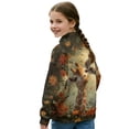 thumbnail image 2 of COEQINE Girls Quarter Zip Sweatshirt Tops, Long Sleeve Loose Fit Sweatshirt Pullover, Printed Fashion Top for Kids Teens Ages 11-12 Machine Wash, Giraffe Flower Green, 2 of 7