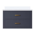 thumbnail image 3 of Castor 30 in W Blue Single Bath Vanity and White Quartz Top, 3 of 11
