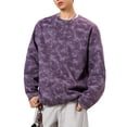 thumbnail image 1 of Sudadera sin capucha para hombre, estilo casual, a la moda, con cuello redondo, holgada, de gamuza, con lazo, manga larga, para jóvenes, blusas activas, camisetas para hombre., 1 of 5