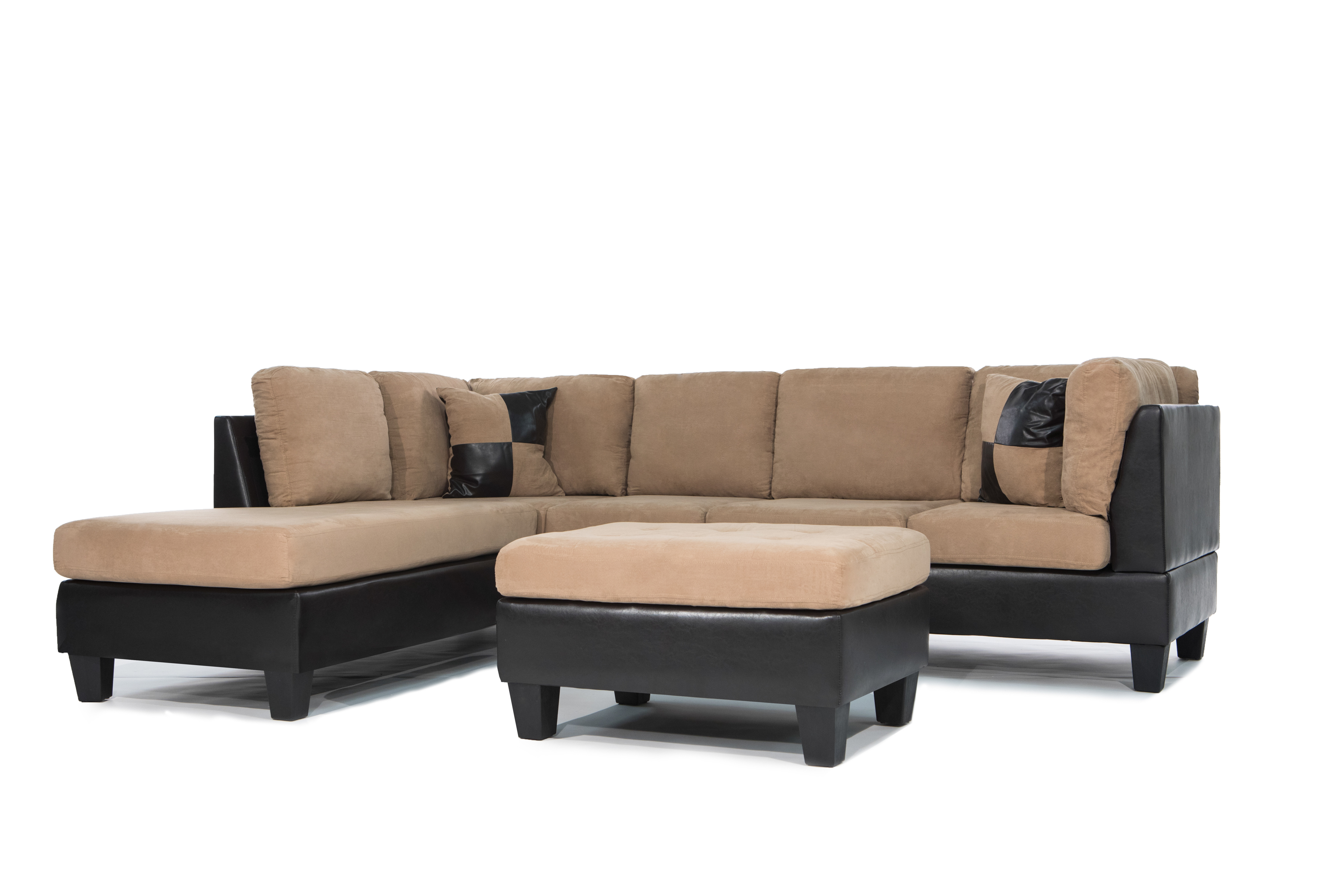 Leather and microfiber sectional outlet