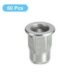 thumbnail image 3 of M5 Half Hex Body Rivet Nuts, 60 Pack 304 Stainless Steel Flat Head Threaded Insert Nuts for Metal, Plastic, 3 of 5