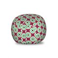 thumbnail image 1 of Abstract Art Storage Toy Bag Chair, Retro Disc Shaped Circles Round Hipster Fashion Graphic Effect, Stuffed Animal Organizer Washable Bag, Large Size, Cream and Dark Magenta, by Ambesonne, 1 of 3
