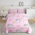 thumbnail image 2 of Feelyou Kawaii Unicorn Animal Full Size Comforter Sets, Girly Pink Cloud Bedding Comforter Set, Stars Moon Galaxy Reversible Bedding Sets, Breathable Home Decor, 3-Piece, 2 of 8