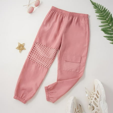 

OQCKIDS Girls Kids Pants Spring/Autumn Solid Casual Breathable Straight Pants