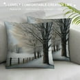 thumbnail image 3 of PRATYUS Rustic Throw Pillow Cushion Cover, Bare Beech Trees in Snow Covered Winter Frozen Photography Art, Decorative Square Accent Pillow Case 12x12in, 3 of 5