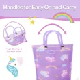 thumbnail image 3 of FUNCOO PLUS Toddler Kids Rain Boots Girls Light Up Waterproof Boots with Handles, Purple, Size 8, 3 of 7