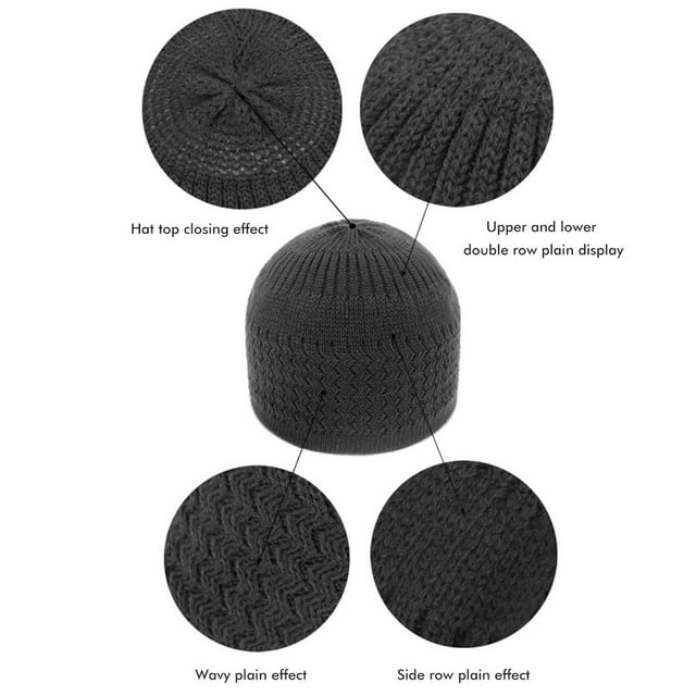 Kufi Hat Knit Crochet Hat Musulmán Kufi Gorros Running Hat Casco Liner Para Mujeres Hombres Interior Exterior ANGGREK Otros