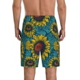 thumbnail image 3 of Kdxio Sunflowers Print Mens Sleep Shorts Bottoms Soft Comfy Pajama Wear Pants with Drawstring Pockets, 3 of 7