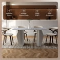 thumbnail image 6 of LeisureMod Zelan 95 Inch Rectangular Mid-Century Modern Table, Sintered Stone Top, Steel Legs, Scratch-Resistant Kitchen Dining Table, White Marble, 6 of 9