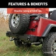 thumbnail image 3 of ARIES 2157001 TrailCrusher Black Steel Jeep Wrangler TJ Rear Bumper, 9,500 lbs Shackle Rating Fits select: 1997-2006 JEEP WRANGLER / TJ, 3 of 6