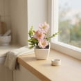 thumbnail image 7 of Small Plants, Mini Artificial Potted Succulent with Pink Flowers, Greenery for Home Desk Office Shelf Bathroom Decor, No Watering Required, Indoor, 7 of 7