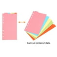 thumbnail image 5 of Uxcell 7.2x3.7" Binder Index Dividers, 4 Set 5 Tabs Cardboard Insertable Page for 6 Rings Binder, MultiColor, 5 of 6