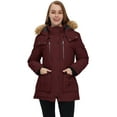 thumbnail image 3 of Wantdo Women's Winter Jacket Waterproof Winter Coat Quilted Puffer Jacket Wine Red L, 3 of 10