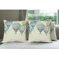 thumbnail image 6 of Ambesonne Vintage Throw Pillow Cover 4 Pack, Air Balloons in Sky, 20", Green Blue, 6 of 7