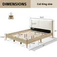 thumbnail image 6 of Christopher Knight Home Wood California King Bed Frame with White Upholstered Headboard, No Box Spring, Natural, 6 of 10