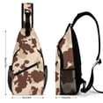 thumbnail image 2 of Full Print Chest Bag 8×15in Outer Large Bag On Both Sides Of Mesh Bag Inside Pocket Design Sponge Pad Shoulder Strap Brown Cow Pattern, 2 of 8