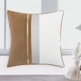 thumbnail image 1 of de almohada decorativas de material cuero chino a rayas de funda de cojín moderna funda de cojín para silla de decoración para hogar del marrón claro BLESIY Funda de almohada, 1 of 8