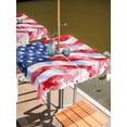 thumbnail image 2 of Square Outdoor Tablecloth with Umbrella Hole American Flag Outside Table Cloth Waterproof Patio Table Cover Watercolor Farmhouse USA Flag Zipper Tablecloths for Picnic Party Camping 60x60 Inch, 2 of 8