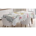thumbnail image 1 of Engagement Party Tablecloth, Bicycle With a Basket Full of Spring Flowers Wedding Concept Elements, Rectangular Table Cover for Dining Room Kitchen, 52 X 70 Inches, Multicolor, by Ambesonne, 1 of 3