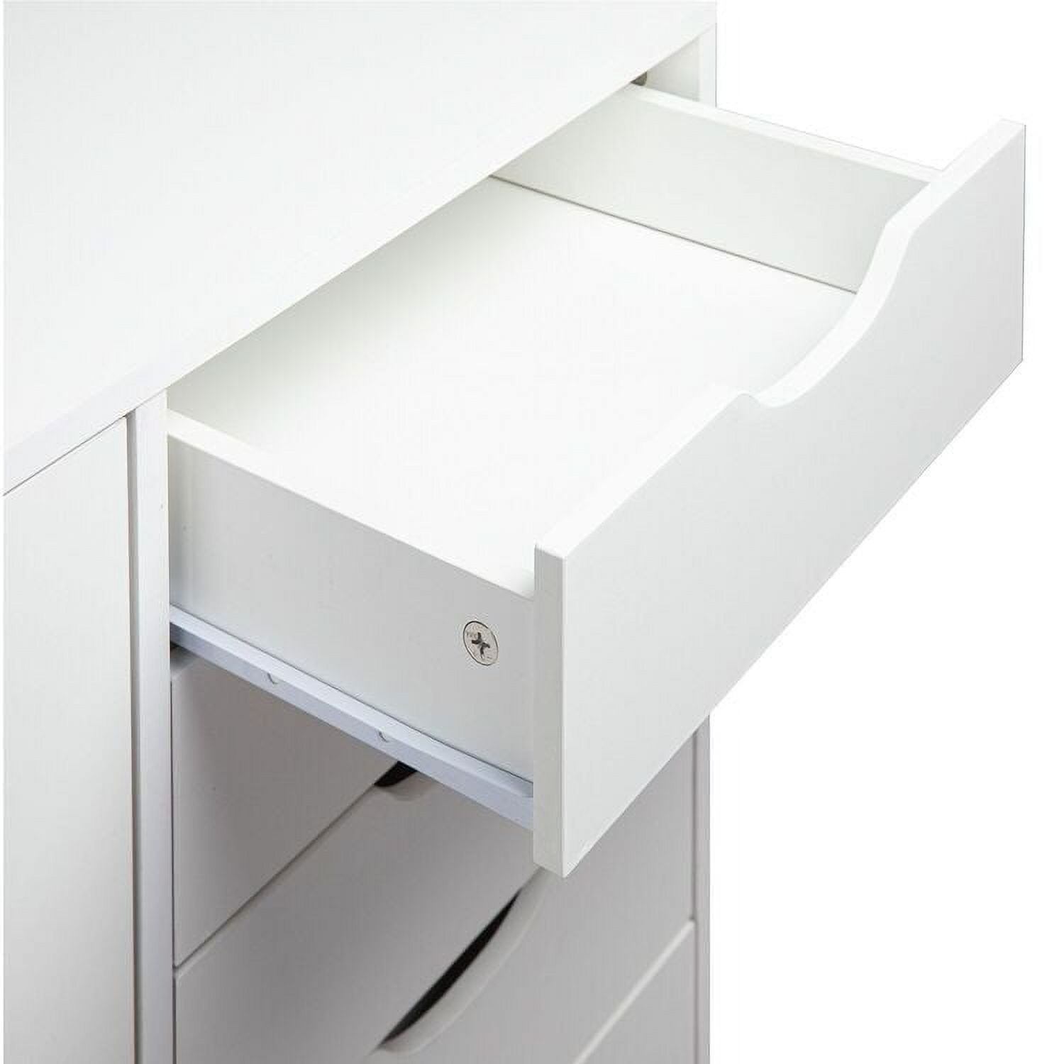 5- Drawer Office Wooden Cabinet, Lateral Filing Storage Cabinet, Verticle Mobile File Storage Cabinet with shelf White - image 3 of 5