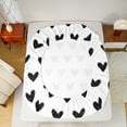 thumbnail image 5 of Manfei Girls White Black Queen Sheet Sets,Cartoon Loves Print Flat Sheet,Romantic Theme Queen Fitted Sheet For Kids,Microfiber Bedroom Decor,4 Pieces, 5 of 7