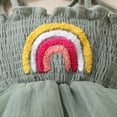 thumbnail image 4 of mgoYE Baby Girl 1st Birthday Clothes Rainbow Embroidery Tulle Dress Sleeveless Romper Bodysuit Cake Smash Outfit(Green,18-24 Months), 4 of 9