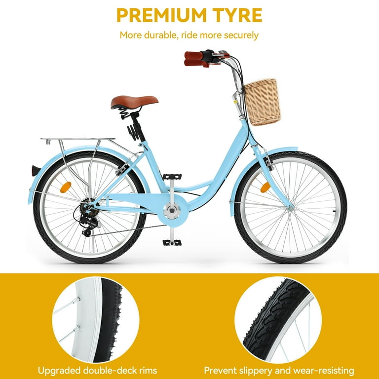 Dextrus 26 Inch Beach Cruiser Bike for Women - 7 Speed Dextrus 26 Inch Beach Cruiser Bike for Women - 7 Speed