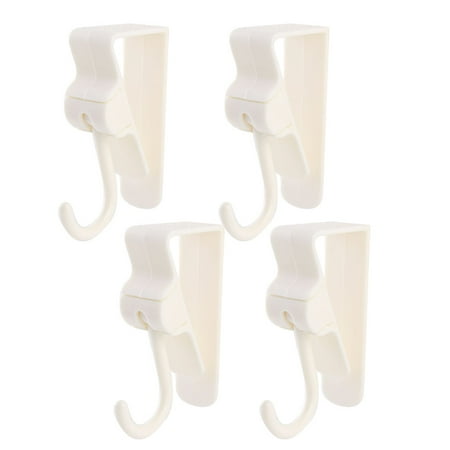 - Kitchen Bedroom Wardrobe Plastic Door Hook Hanger Pothook Organizer White 4pcs