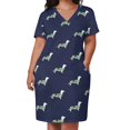 thumbnail image 2 of Vestido largo de Dachshund para mujer, elegante vestido de noche con bolsillos de verano, 2 of 6
