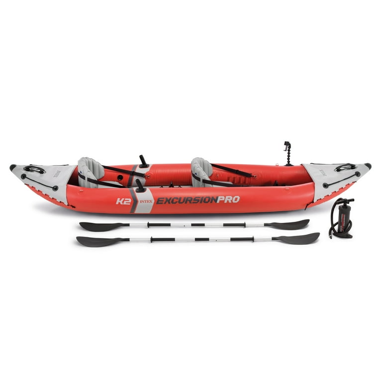Intex Excursion Pro Aluminum Inflatable 2 Person Kayak with Paddle 