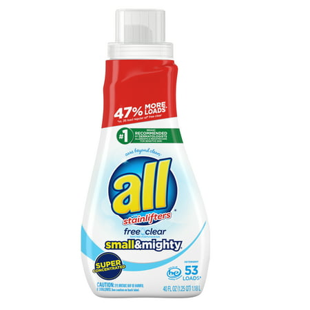 all Free Clear, 53 Loads, Liquid Laundry Detergent Small & Mighty, 40 fl