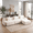 Beige, variant on Xiweot Boneless Cloud Couch Sectional Sofa, Oversized Modular Sectional Couch for Living Room, Deep Seat Chenille Sofa with Ottoman, No Assembly Full Foam Comfy Couch for Apartment Bedroom (Beige)