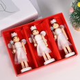 thumbnail image 3 of Juego de adornos de Cascanueces de madera cm, 3 uds., decoración temática de Navidad para Festival blanco CUTICAT cascanueces soldado, 3 of 7
