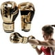 thumbnail image 1 of Guantes Boxeo Muay Thai Guantes Boxeo PU Antidesgarros Guantes Competición Lucha (Oro 6OZ), 1 of 9