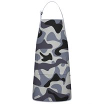 Camouflage Adjustable Waterproof Apron for Adults 33x27 Inch – Cooking Apron with 2 Large Pockets, Durable Polyester Bib for Kitchen, Baking, BBQ, and Home Use