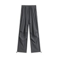 thumbnail image 2 of Pantalones de pana para mujer Gibobby Mono de cintura alta pierna ancha Gris L, 2 of 5