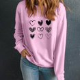 thumbnail image 2 of ibuvkizy Womens Sweatshirts Valentines Day!Women's Round Neck Lover's Love Print Sweatshirt Long Sleeved Pullover Top/shirt Pink,XS, 2 of 7