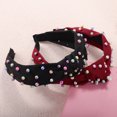 thumbnail image 7 of Unique Bargains 2 Pcs Women' Colorful Bead Knotted Headband Black Red 1.57" Wide Classic Casual Style for Women, 7 of 7