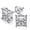 B-Silver Square, variant on 18k White Gold Plated Simulated Diamond Stud Earrings Screw Back Sterling Silver Cubic Zirconia Stud Earrings Set 4 Millimeters-8 Millimeters