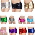 thumbnail image 6 of Yokua Women's Shining Metallic Booty Shorts Low Waist Rave Dance Festival Costumes, 6 of 15