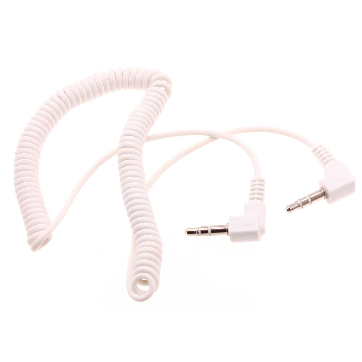 WHITE COILED AUX CABLE CAR STEREO WIRE AUDIO SPEAKER CORD For PHONE TABLET iPOD 