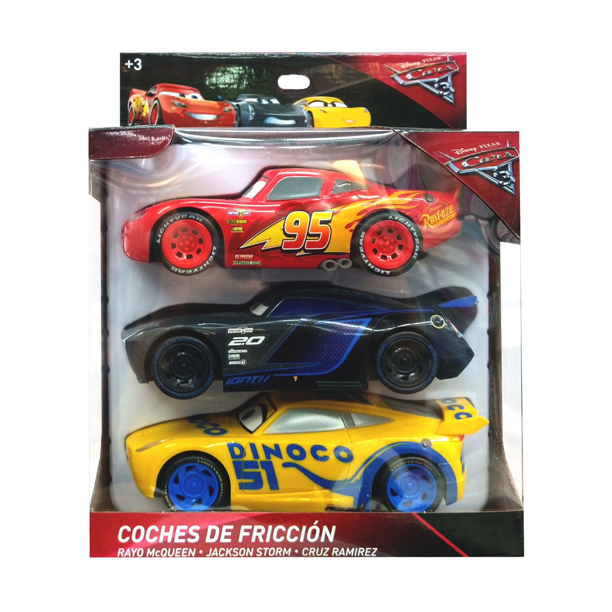 Set Autos de Fricción Toy Mark Rayo McQueen, Jackson Storm y