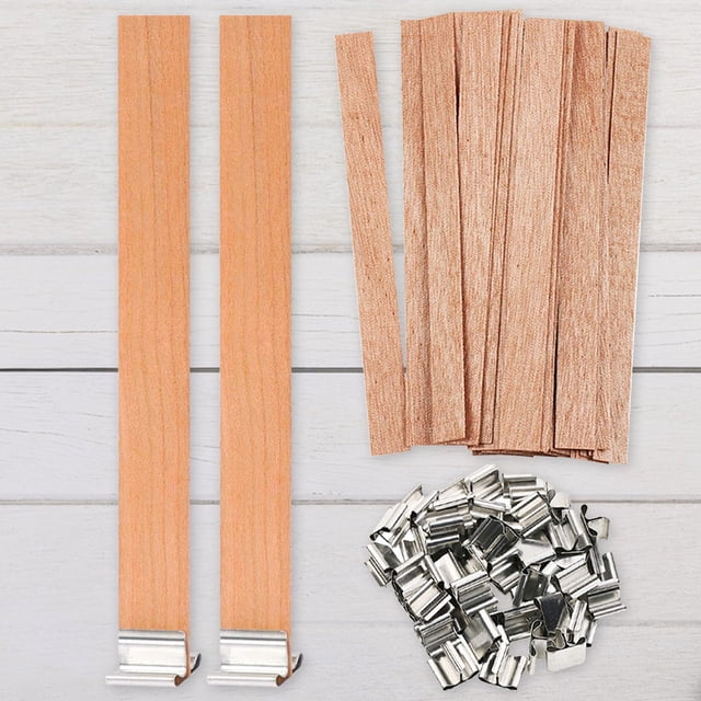100 mechas de madera para velas naturales, mechas para velas de madera sin humo con clips de Metal Likrtyny Para estrenar