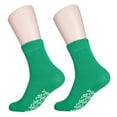 thumbnail image 6 of 2 Pairs Green Non Skid Hospital, Yoga, Pilates, Gripper Slipper Socks Men's or Women Size XL Ankle, 6 of 6