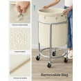 thumbnail image 5 of 29Gal Round Laundry Sorter Laundry Hamper with Wheels Rolling Laundry Cart with Removable Bag for Laundry Room Cream and Silver, 5 of 6
