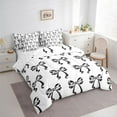 thumbnail image 4 of Homewish Cartoon Bowknot Ribbon 7-Piece Twin Bedding Sets,Cute Bowtie Bow Bedding Comforter Set,White Black Sheet Sets For Kids,Breathable Home Decor Reversible, 4 of 9