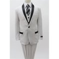 thumbnail image 1 of Tazio 1 Button Vested Notch Lapel Boys Suits, White & Black - 5, 1 of 1